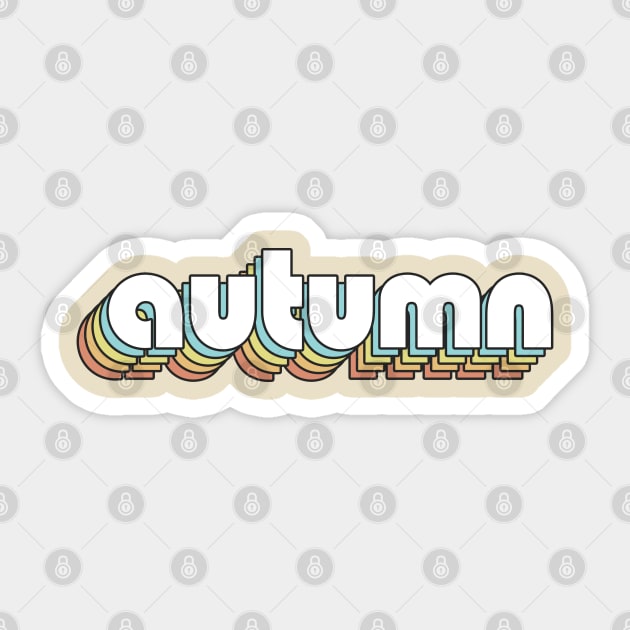 Autumn - Retro Rainbow Typography Faded Style Sticker by Paxnotods
